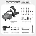 FeiyuTech SCORP Mini 3 Kit Gimbal Stabilizer with Built-in 4.0 Intelligent AI Tracking for Mirrorless Action Camera & Smartphone