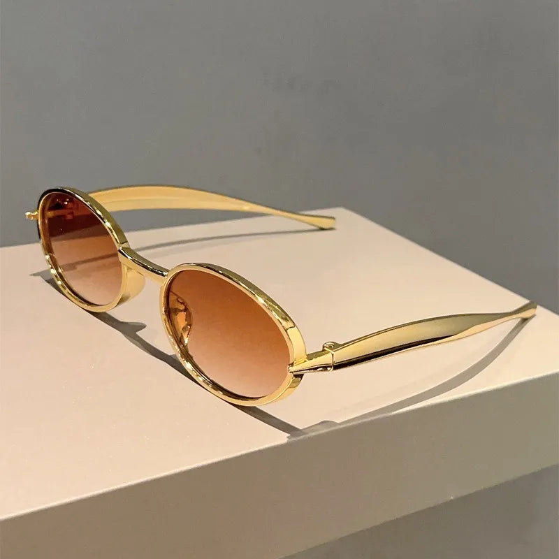 Retro Oval Sunglasses Women Fashion Casual Outdoor Street Photography Sun Glasses Trendy Brand Design Decor Eyewear Sun Shades