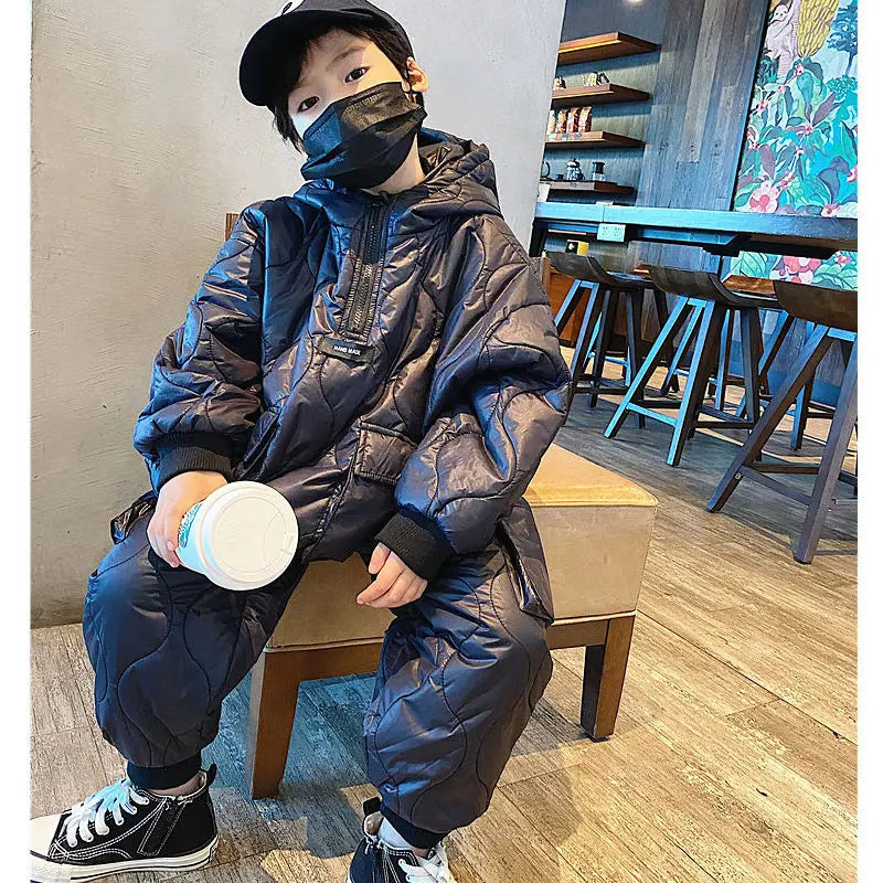 2023 Winter Children Clothing Sets Baby Boy Warm Hooded Down Jackets Pants Clothing Sets Baby Girls Boys Snowsuit Coats Ski Suit