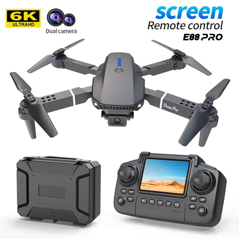 2026 New E88 Professional HD Dual Camera 8K RC Drone Wide Angle Camera Foldable Helicopter Quadcopter Aircraft Kid Gift Toys