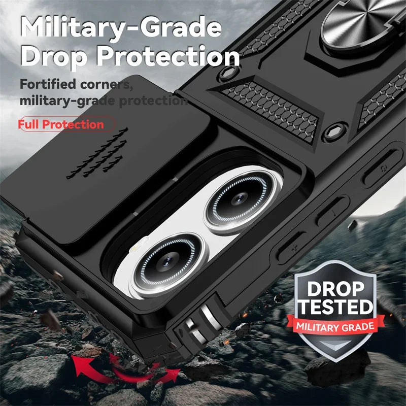 Armor Funda for Xiaomi Poco X8 Pro Max Case Slide Lens Protector Ring Stand Back Cover for Pocco Poko Little Poco X8 X7 Pro Capa