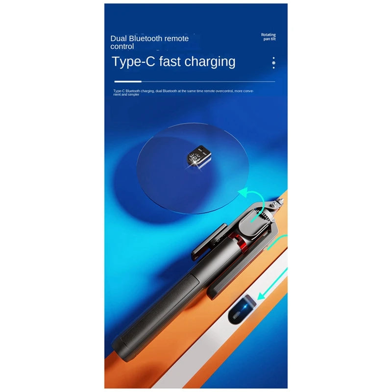 Mobile phone selfie stick P325 Selfie Stick Four Legged Stand with Detachable Dual Bluetooth Remote Control, Extendable Selfie S