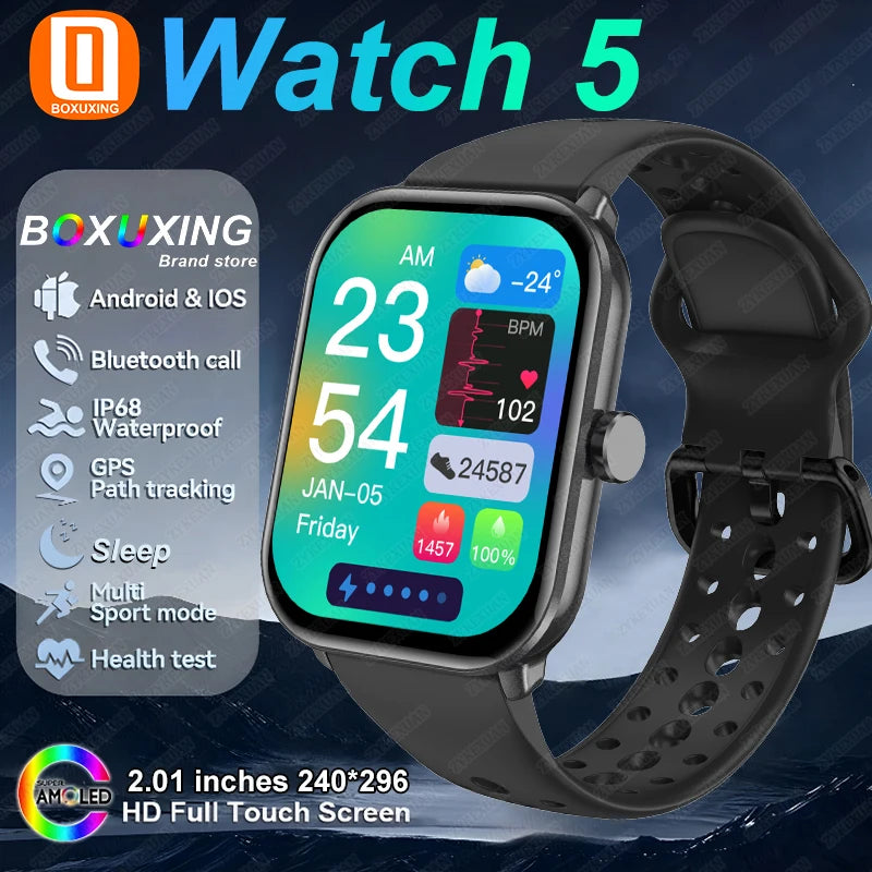 Watch 5 Global Version Smartwatch Men Women HD AMOLED Display Heart Rate Bluetooth Call GPS Track Waterproof Sports Smart Watch