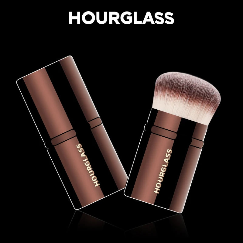 Retractable Professional Makeup Brush 3-in-1 Multi-Function Foundation Powder Blush Brush Travel Portable Cosmetic Tool with Sof