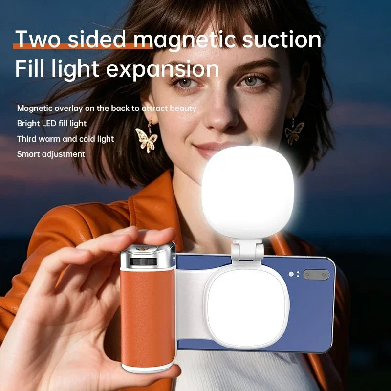 Magnetic Phone Camera Shoot Hand Grip Phone Holder Shoot Aid Remote Control Handle Shutter Universal Grip For Mobile Phone