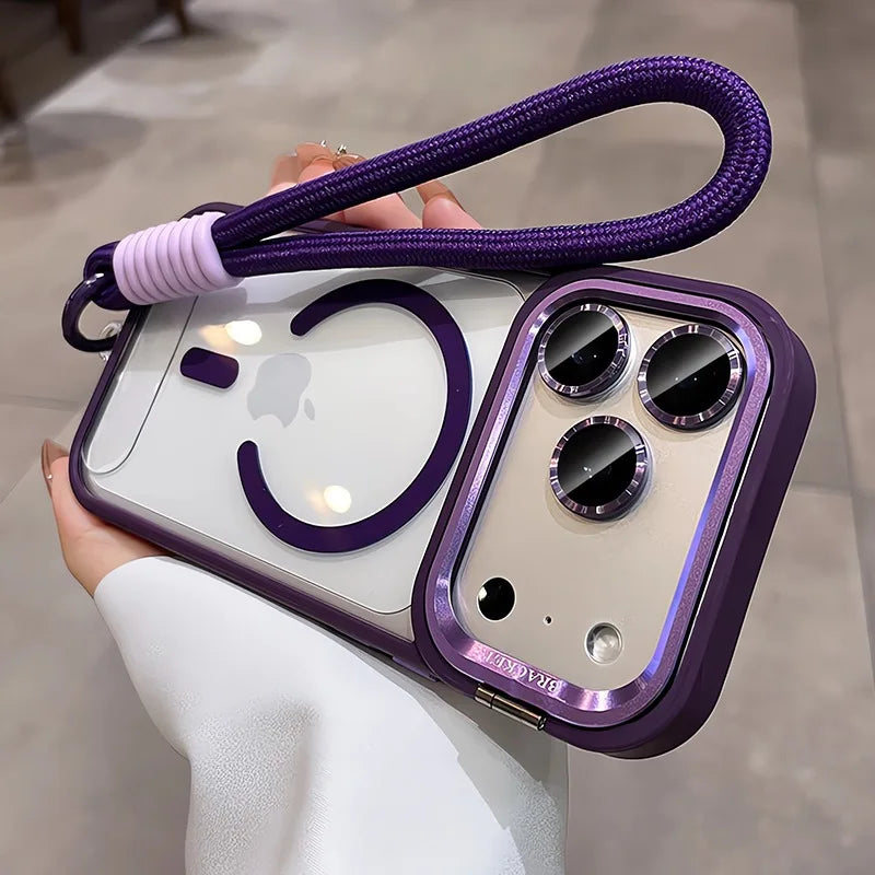 Camera Bracket for Magsafe Case for iPhone 17 18 Pro Max Wrist Strap Lens Film Cover for iPhone 16 15 14 18Pro 11 12 13 Pro Max