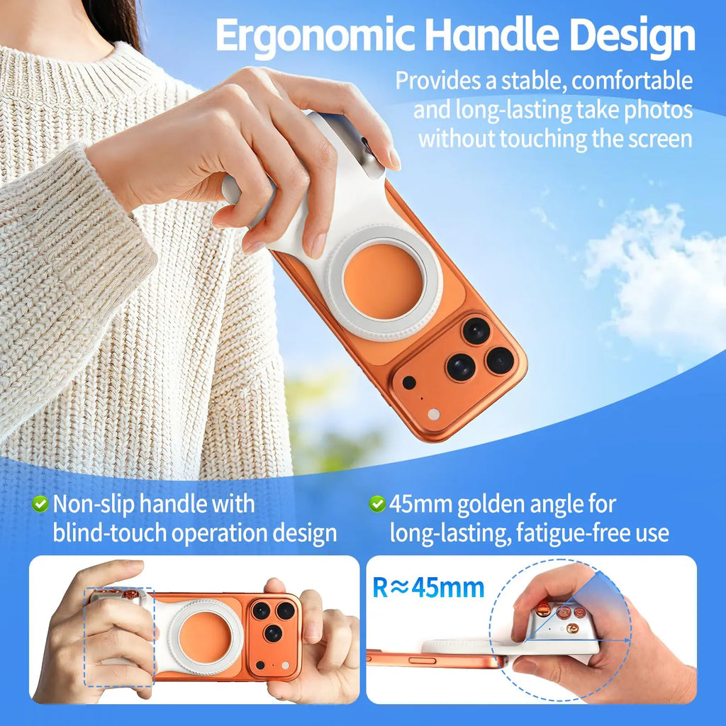 Magnetic Smartphone Camera Grip Wireless Shutter Universal Photo Stand Selfie Handle for iPhone Android Vlog