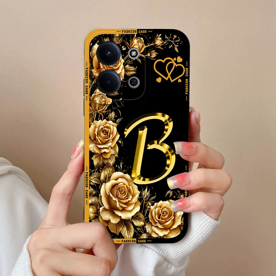 Case For Redmi 15C 14C 13C Alphabet From A-Z Non-slip Full Protection Trendy Phone Protector For Xiaomi Redmi15C redmi 14c Capa