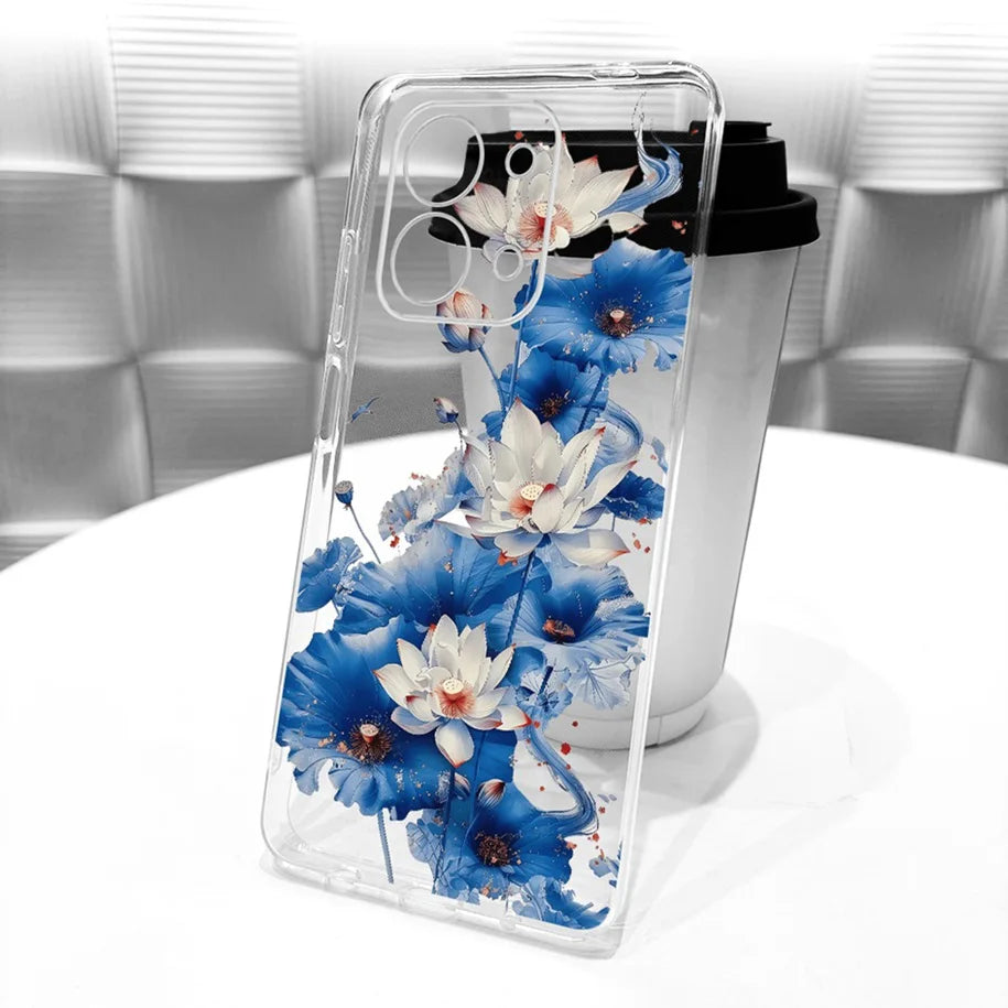 For Xiaomi Redmi 15C 5G 2025 Case Fashion Flower Bow Soft Silicone Clear Back Cover For Xiaomi Poco C85 5G Redmi15C 173MM Bumper