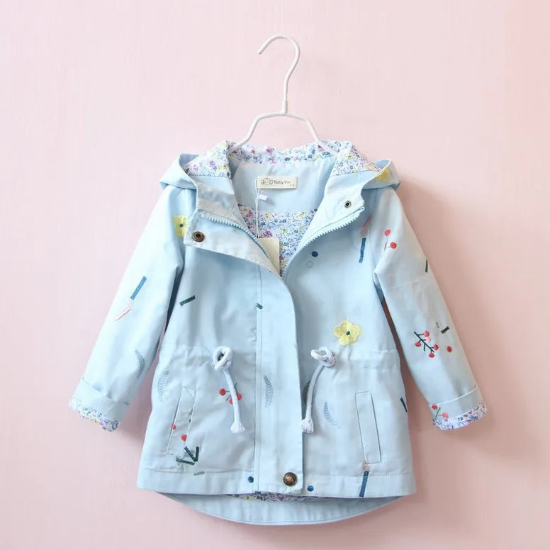 Foreign Trade Hot Sale Sweet Children's Jacket Girls Spring and Autumn Top Children Children's Embroidery Windbreaker Children's