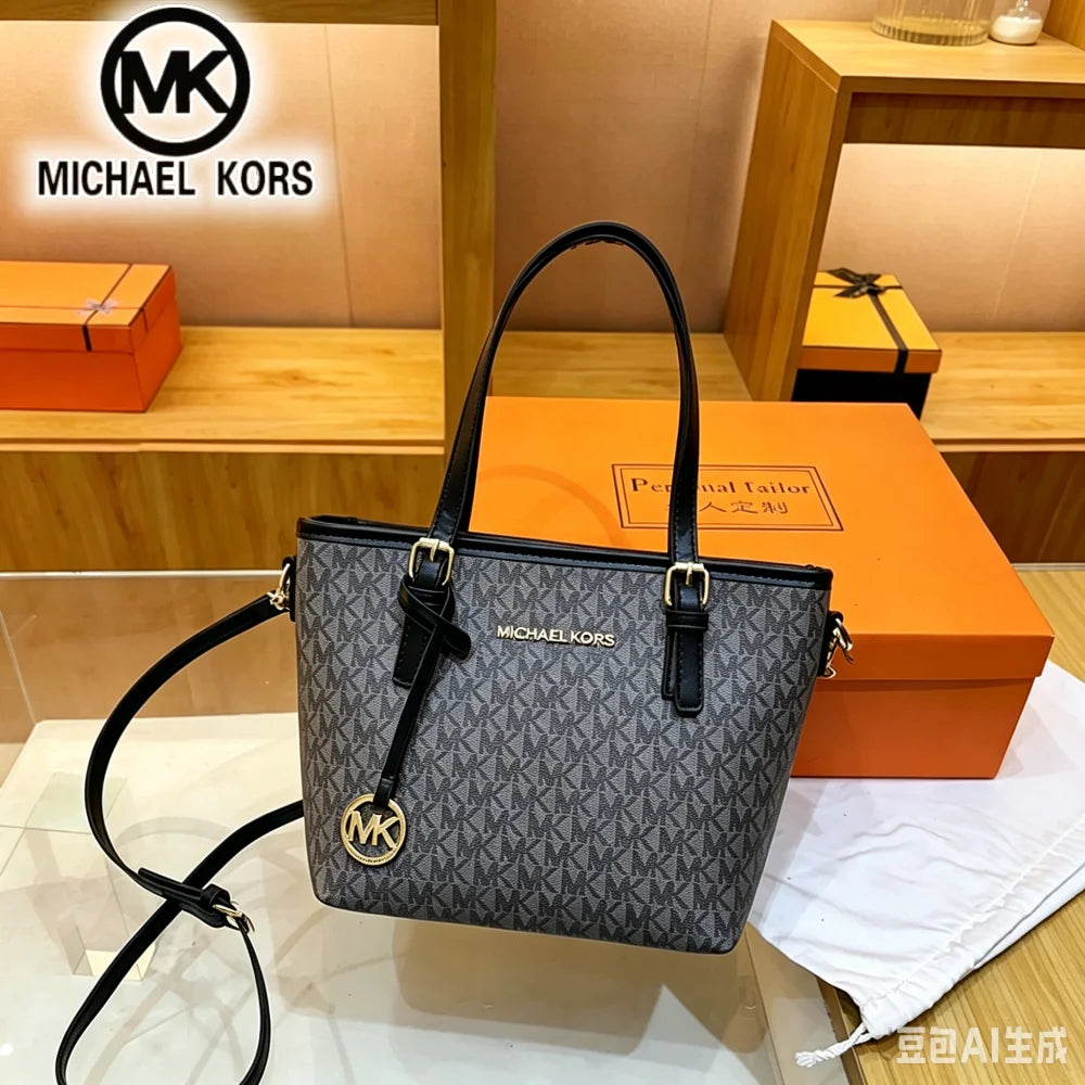 Michael Kors New Urban Women's Luxury Fashion Commuter Bag Casual Handbag MK Classic Old Flower Single Shoulder Crossbody Bag