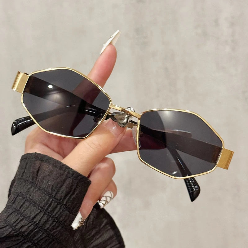 1/2/5Pieces/Set Of Sunglasses Fashion Hexagon Sun Glasses Men Women Trendy Metal Accessory Eyewear Outdoor Cycling Eyeglasses