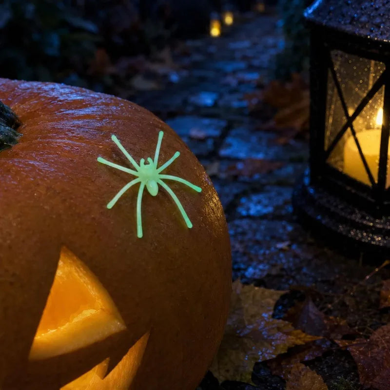30/300pcs Halloween Luminous Spider Glow in The Dark Realistic Horror Spider Spooky Pranks Haunted House Party DIY Decor Props