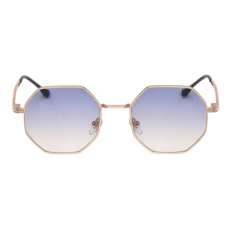 Sunglasses Women UV400 Mirror Lens Vintage Square Metal Alloy Frame Small Polygon Anti Glare for Men Ladies Sun Glasses Fashion