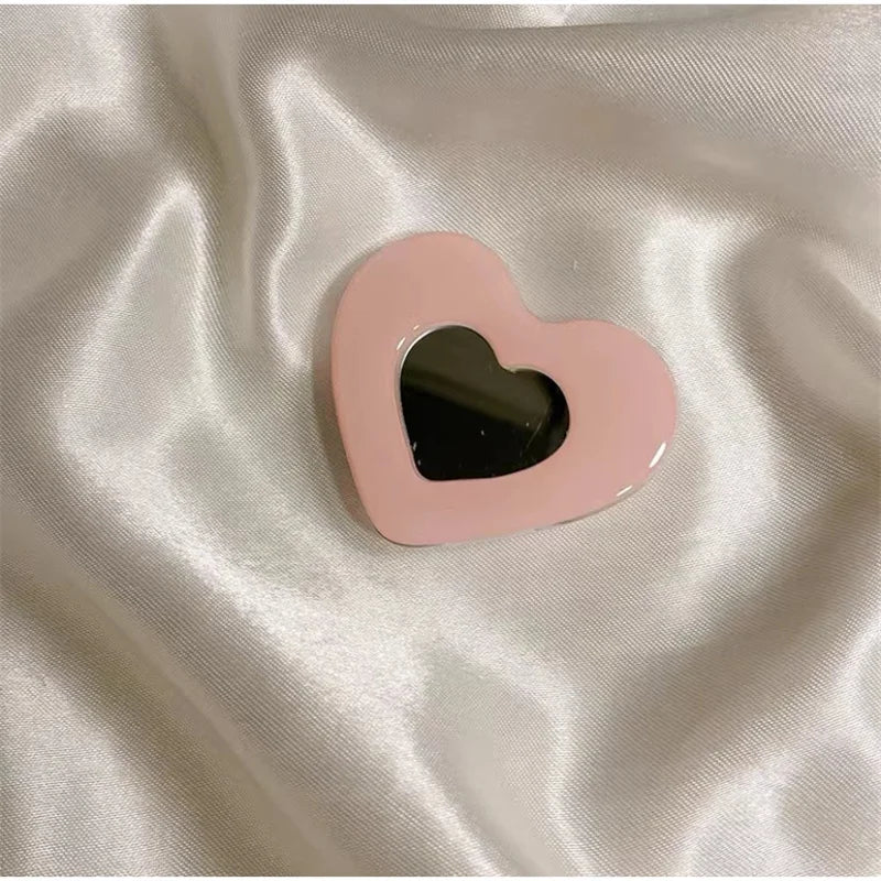 Fashion Love Heart Make Up Mirror Glossy Phone Bracket Tulip Flowers Foldable Phone Holder Cute Bear Universal Stand Holder