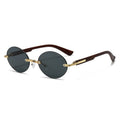 Light Luxury Rimless Oval Personalized Sunglasses High-End Fashion Casual Glasses Suitable For Outdoor Vacation Sun Glasses