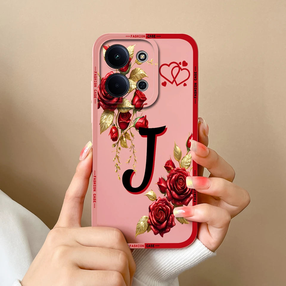 Case For Redmi 15C 14C 13C Alphabet From A-Z Non-slip Full Protection Trendy Phone Protector For Xiaomi Redmi15C redmi 14c Capa