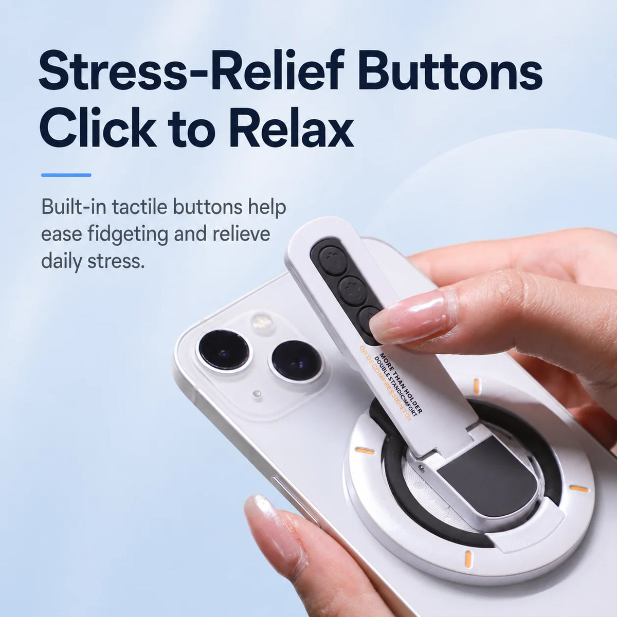 Magnetic Phone Holder, 360° Rotating Foldable Phone Stand, Double-Sided Strong Magnetic Phone Support, Portable Folding Design