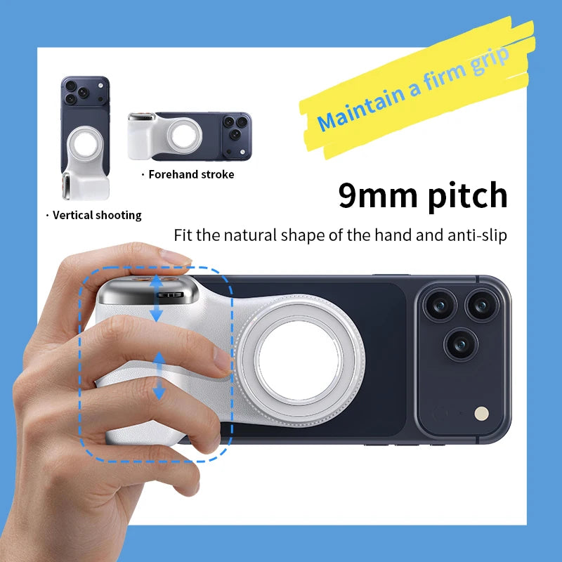 Magnetic Phone Camera Shoot Hand Grip Phone Holder Shooting Aid Remote Control Handle for iphone HUAWEI SAMSUNG Phone