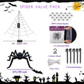 1pc Halloween Giant Spider Web Light With Big Spider Purple LED Battery Powered For Indoor Outdoor Yard Porch Garderd Home Decor