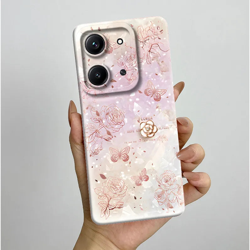 Case For Xiaomi Redmi 15C (171mm) Aesthetic Butterfly Flowers Drop-Resistant Silicone Cover For Xiaomi Poco C85 redmi 15 c Capa