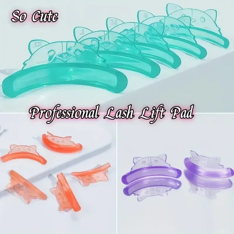 RUZOFO New 5 Pairs Fox Shape Silicone Lashes Lift Pad Eyelash Extension Perming Pads Lash Curler Rod Eyelashes Makeup Tool