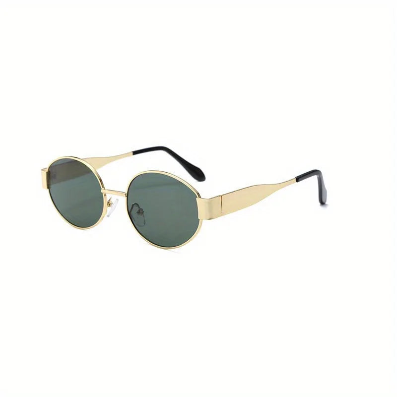 New Fashion Oval Metal Sunglasses for Women Men Trendy Traveling Sun Glasses Classic Shades Eyewear UV400 Gafas De Sol