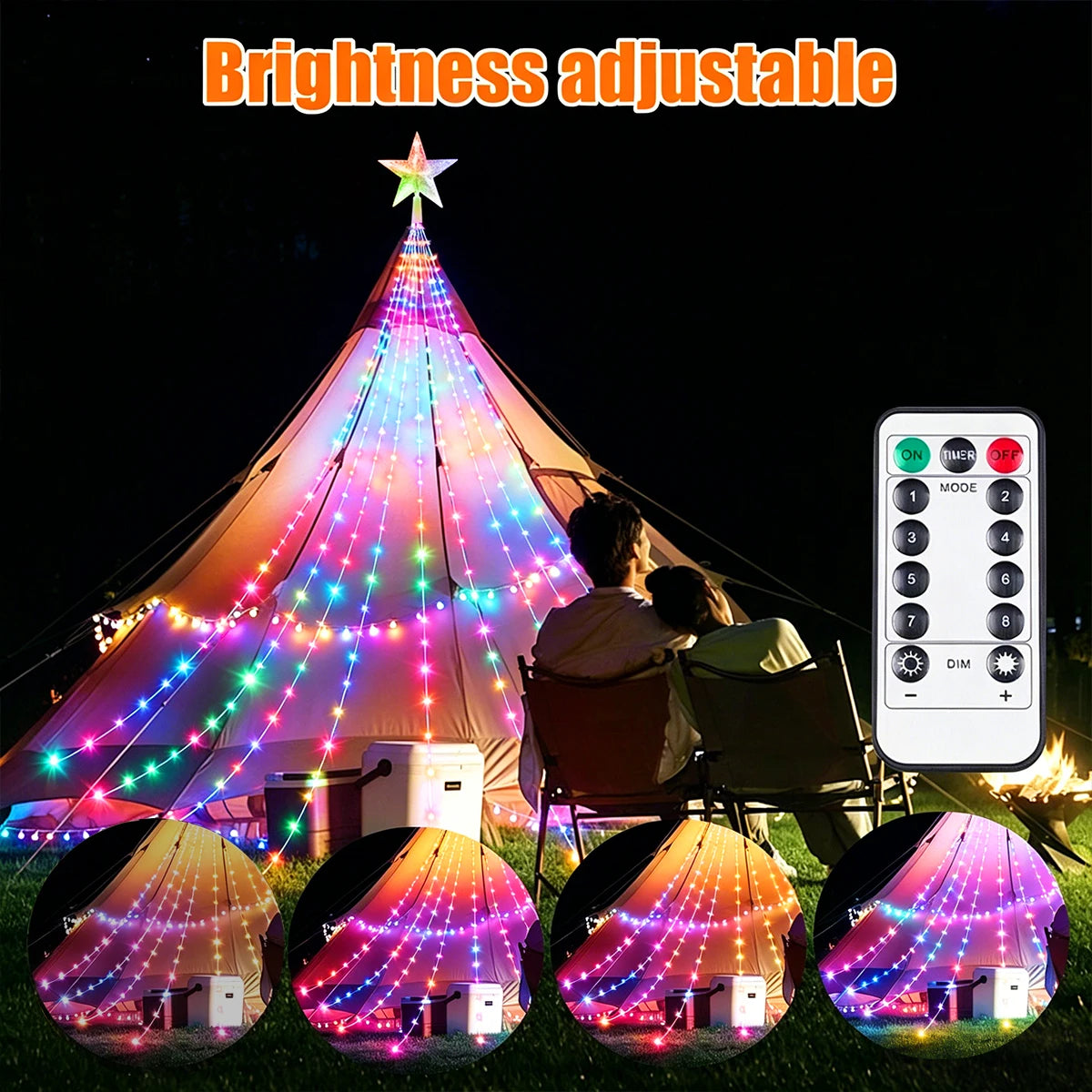 LED Outdoor Christmas String Lights 2/3M USB Waterproof Fairy Lights With 8 Lighting Modes For Garden Christmas Tree Party Decor