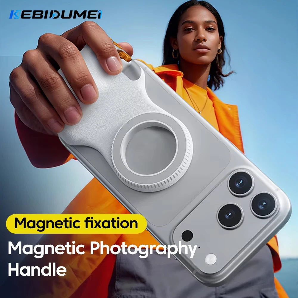 KEBIDUMEI Magnetic Phone Camera Shoot Hand Grip Zoomable Smart Phone Holder Shooting Aid Bluetooth Remote Control Handle