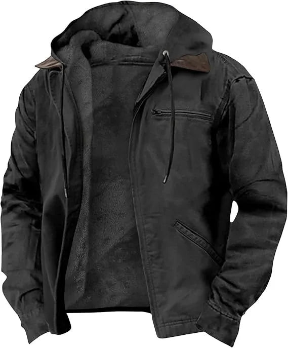 American European New Fashion Men’s Casual Trendy Solid Color Zipper Simple Cotton Padded Jacket Male Loose Coats Parkas Clothes