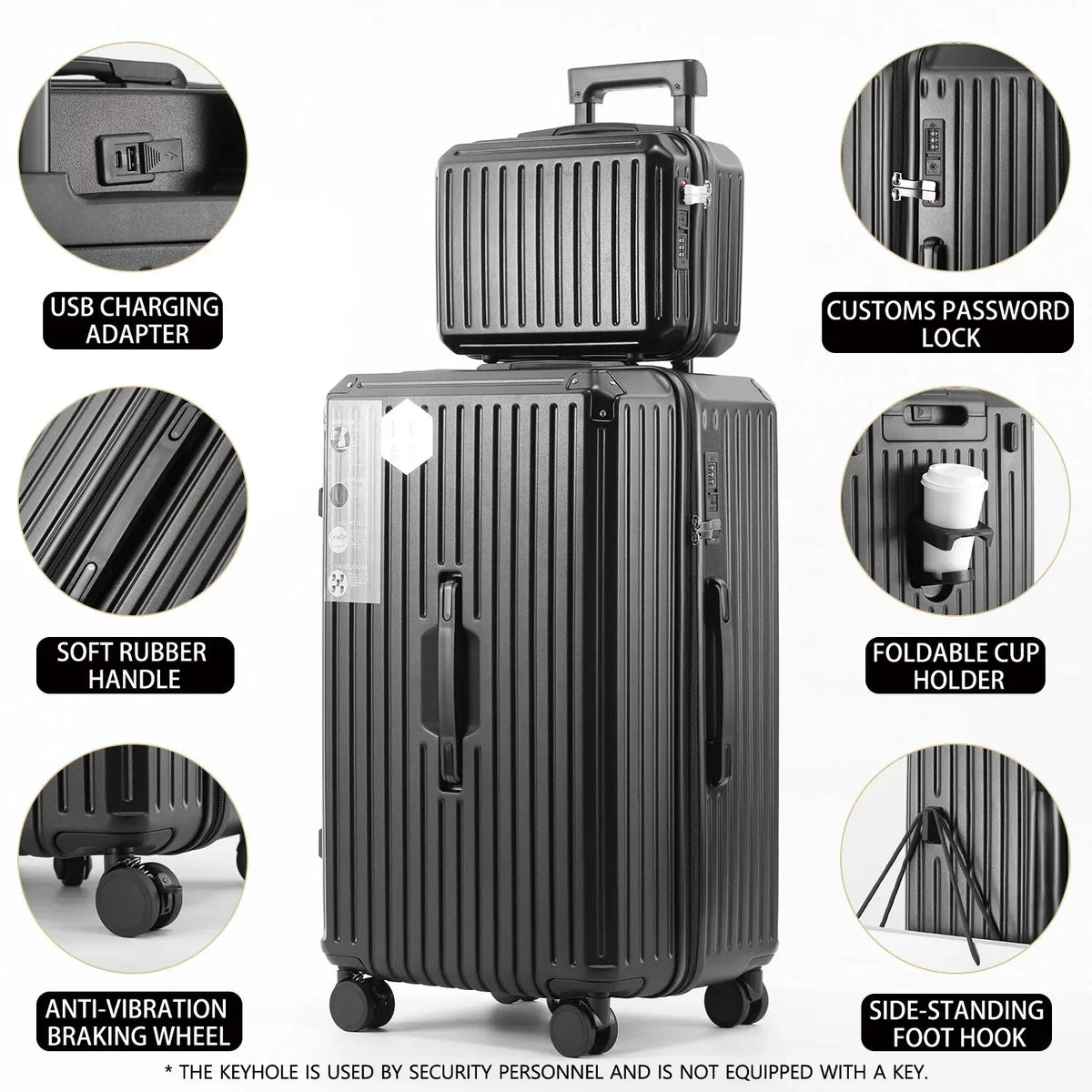 Ultra-Large Capacity Thickened Suitcase Set ABS+PC Material Trolley Case  USB Charging Interface Universal Wheels Luggage