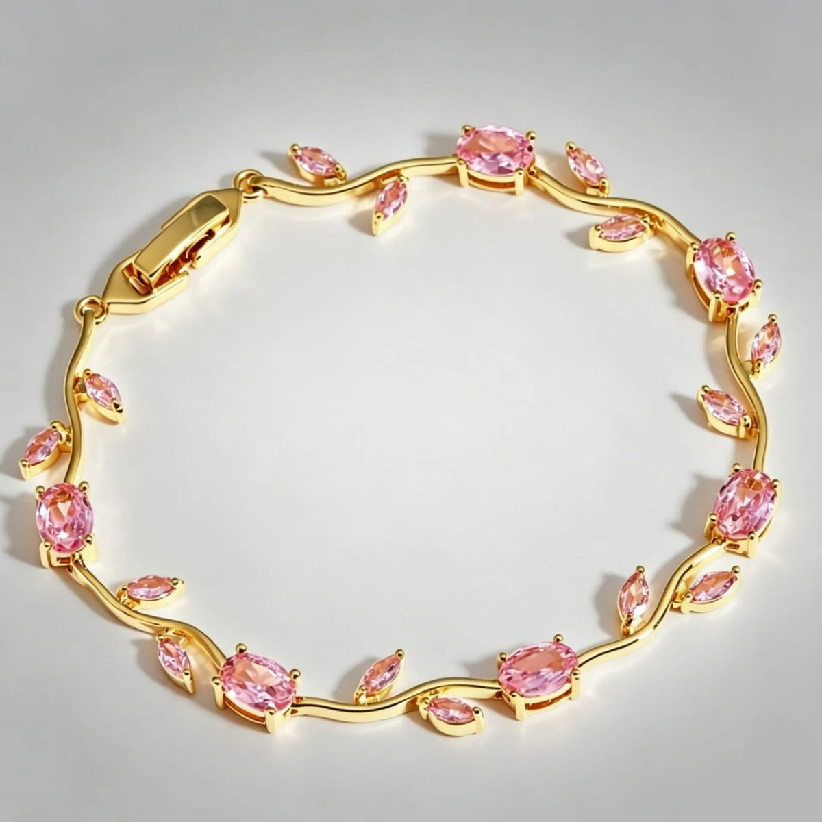 LATS Colorful Trendy Charm Sparkling Leaf Cubic Zirconia Bracelets for Women Party Wedding Fashion Jewelry Gift