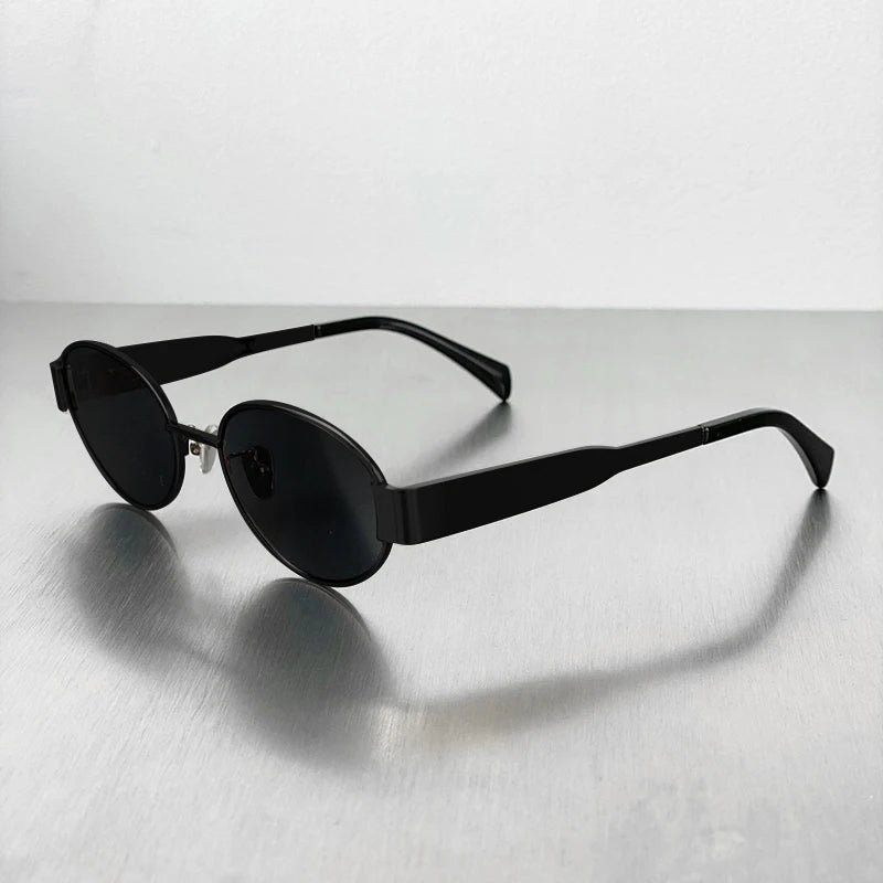 Fashion Retro Oval Sunglasses Women Trend Outdoor Metal Sun Glasses Luxury Brand Eyewear UV400 Goggles