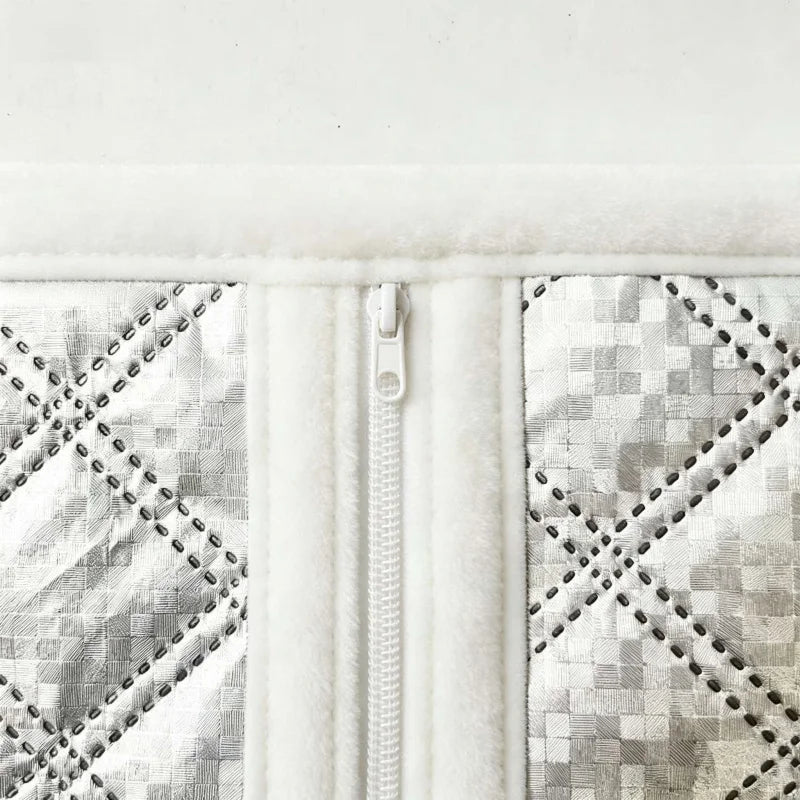 White Zipper, Winter Warm Curtains, Cold and Heat Insulation, Sun Shading and Sound Insulation, Supporting Customized Sizes