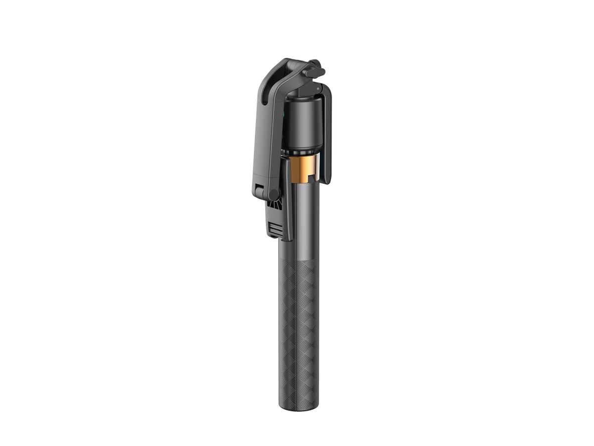 360° face-tracking selfie stick for smartphones includes a clip, expandable tripod, and is portable for outdoor photography.