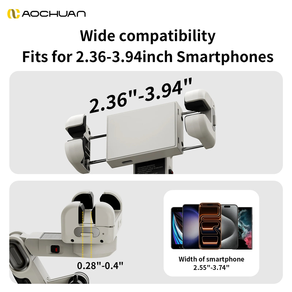 AOCHUAN M3pro Gimbal Stabilizer Built-in 1.8m Extension Rod 360° Rotation AI Face Tracking with Fill Light Phone Selfie Stick
