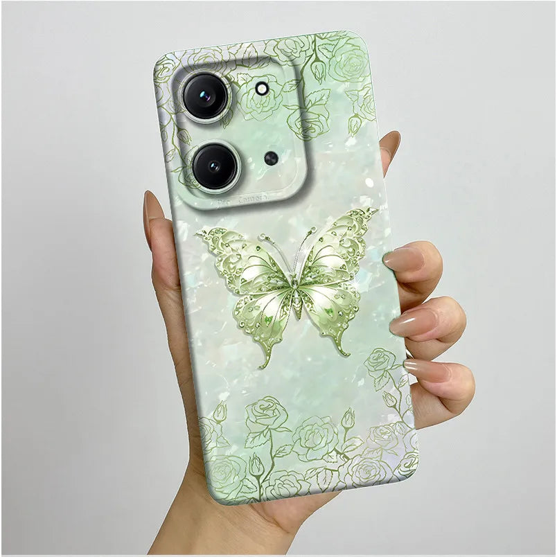 Case For Xiaomi Redmi 15C (171mm) Aesthetic Butterfly Flowers Drop-Resistant Silicone Cover For Xiaomi Poco C85 redmi 15 c Capa