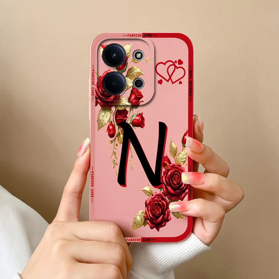 Case For Redmi 15C 14C 13C Alphabet From A-Z Non-slip Full Protection Trendy Phone Protector For Xiaomi Redmi15C redmi 14c Capa