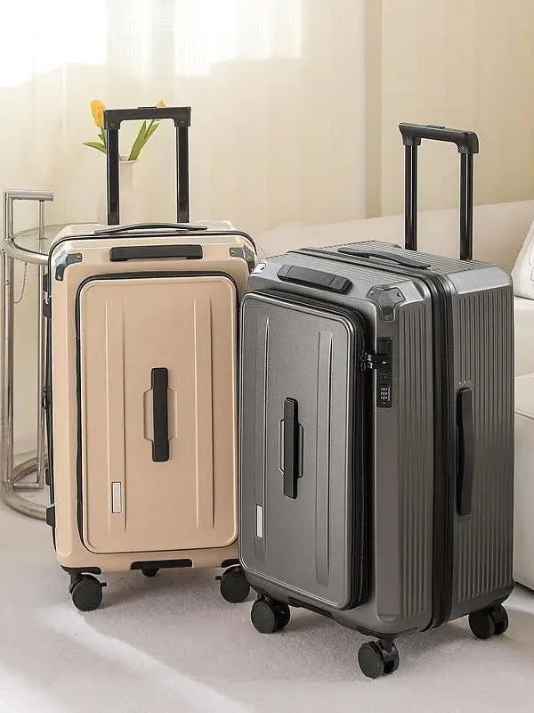 Thickened Five-Wheel Password Travel Suitcase Durable Expansable 28 Inch Side-Open Deep Cargo Unisex Luggage Bag