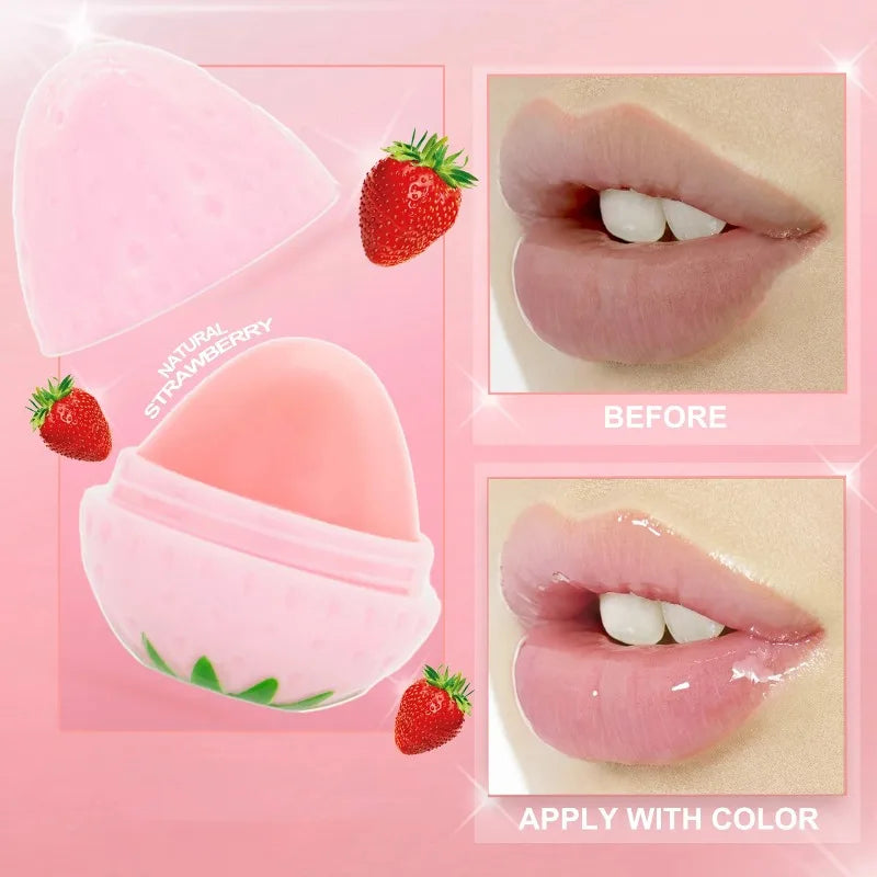 1/4Pcs Strawberry Lip Balm Long-Lasting Moisturizing Repair Hydrating Red Lipstick Cute Fruits Repairs Dry Lips Care Cosmetics