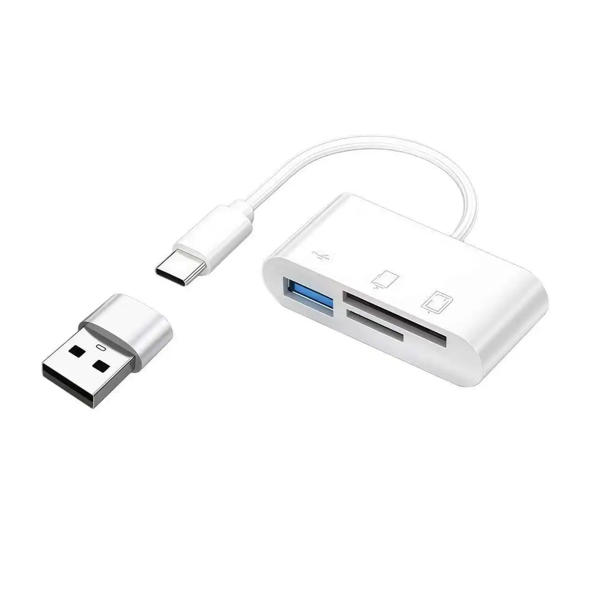 3-in-1 Type-C Adapter TF SD High-Speed Memory Card Reader OTG USB C USB 2.0 Connector for MacBook USB Type Adapter