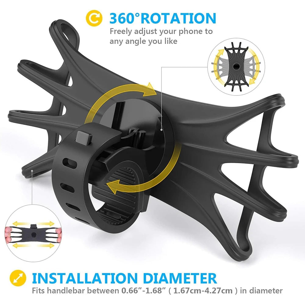 Bike Phone Holder Bicycle Mobile Cellphone Holder Motorcycle Suitable for Various Phone Models
