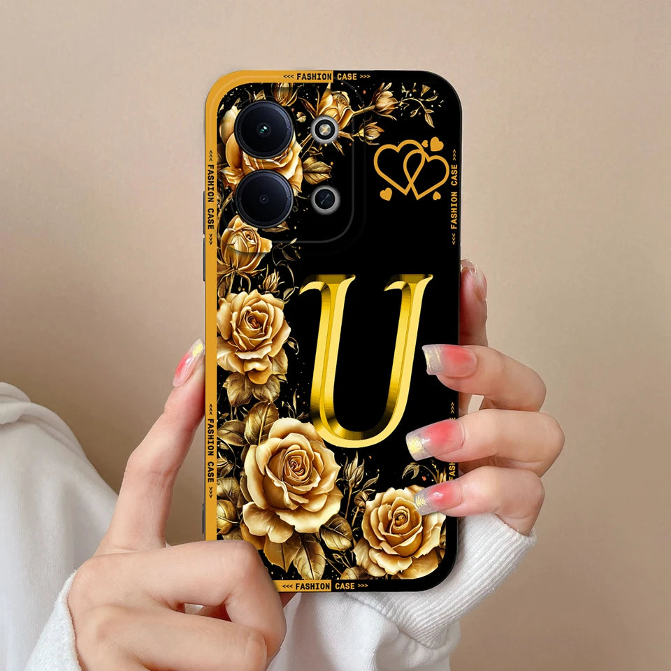 Case For Redmi 15C 14C 13C Alphabet From A-Z Non-slip Full Protection Trendy Phone Protector For Xiaomi Redmi15C redmi 14c Capa
