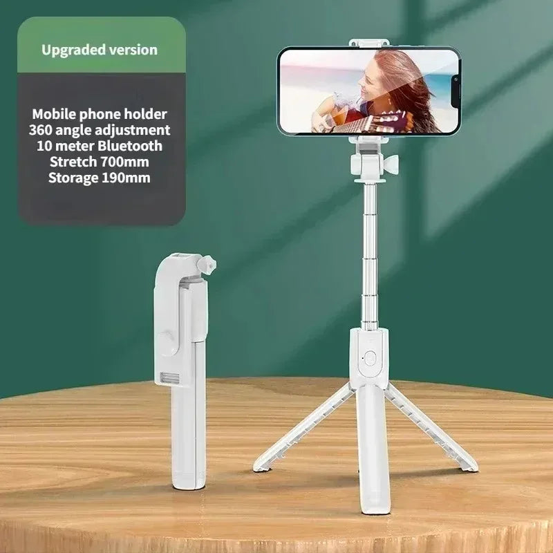 Selfie Stick Wireless Tripod Stand with Light Bluetooth Remote Extendable Tripod for iPhone Mobile Phone Live Streaming