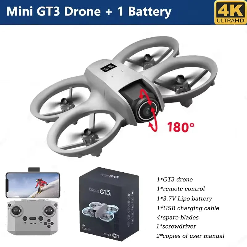 2026 NEW GT3 Mini With LED Foldable Drones GPS 8K HD Dual Camera Brushless Motor Obstacle Avoidance RC FPV Quadcopter Toys Gifts