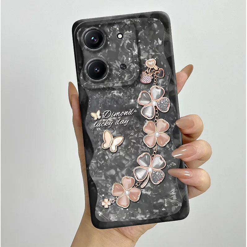Case For Xiaomi Redmi 15C (171mm) Aesthetic Butterfly Flowers Drop-Resistant Silicone Cover For Xiaomi Poco C85 redmi 15 c Capa
