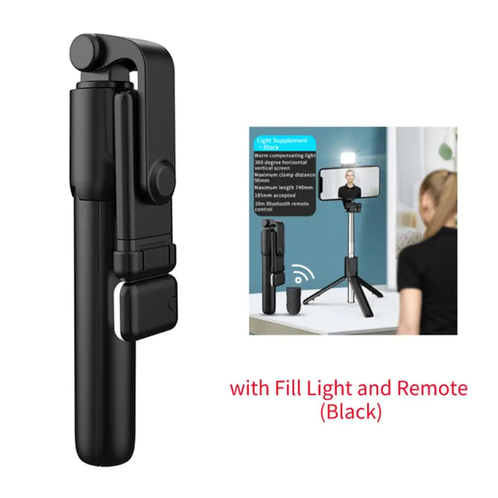 Selfie Stick Foldable Portable Tripod With LED Fill Light Bluetooth Shutter Remote Control For Mobile Phone Vlog Shooting Record