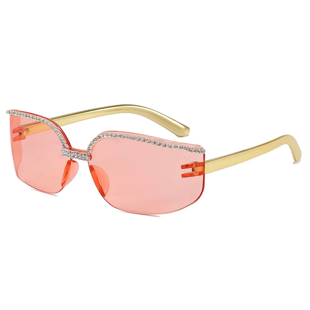 Outdoor Travel Eyewear Reliable Uv400 Sunglasses Rhinestone Square Sunglasses Lightweight Pc Frame Sunglasses For Parties