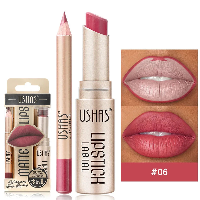 12 Color Matte Lipstick Set Long Lasting Nude Red Lipstick With Lipliner Not Dry Easy Coloring Lip Makeup Kit